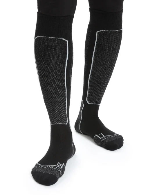 Icebreaker Women's Merino Ski+ Light Over the Calf Socks Black Outlet