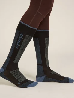 Icebreaker Women's Merino Ski+ Medium Over The Calf Socks Black/Dawn Best Sale