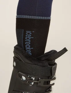 Icebreaker Women's Merino Ski+ Ultralight Over The Calf Socks Black/Dawn Hot