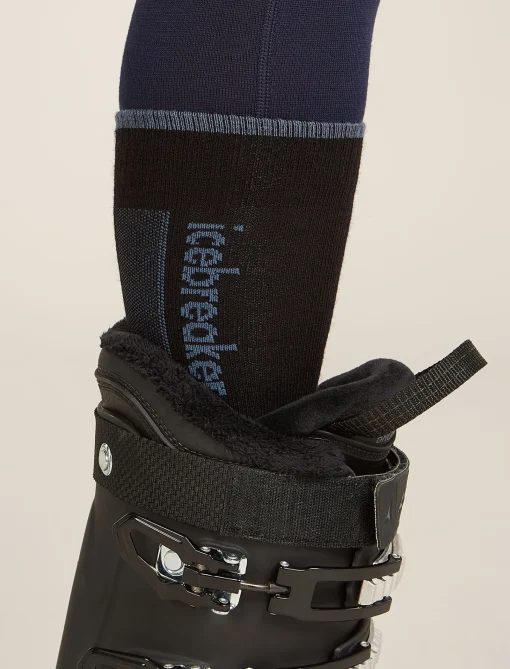 Icebreaker Women's Merino Ski+ Ultralight Over The Calf Socks Black/Dawn Hot